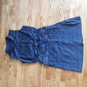 “3 for $30” Sharagano Navy Blue Cotton Blend Dress